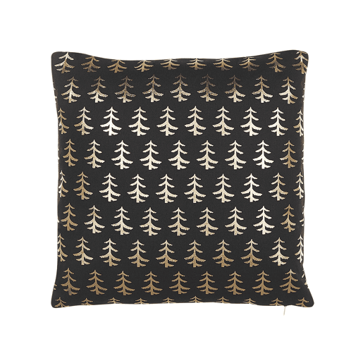 Conjunto de 2 almofadas decorativas LEROY Algodão 45 x 45 cm Preto Padrão natalicio
