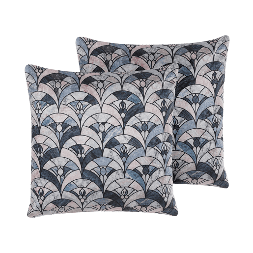 Conjunto de 2 almofadas decorativas KOODAL 45 x 45 cm Multicolor Padrão geométrico