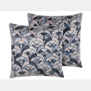 Conjunto de 2 almofadas decorativas KOODAL 45 x 45 cm Multicolor Padrão geométrico