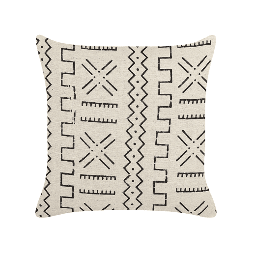 Almofada decorativa MYRICA Algodão 45 x 45 cm Branco Padrão geométrico