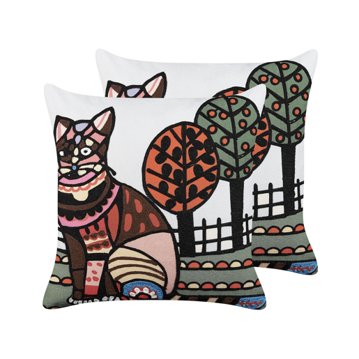 Conjunto de 2 almofadas decorativas MEHSANA Algodão 50 x 50 cm Multicolor Padrão animal