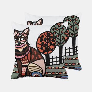 Conjunto de 2 almofadas decorativas MEHSANA Algodão 50 x 50 cm Multicolor Padrão animal