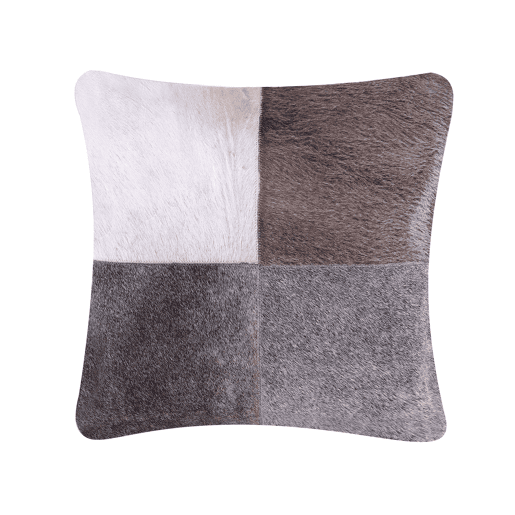 Almofada decorativa NELLAD Pele 45 x 45 cm Cinzento Patchwork Almofada decorativa NELLAD Pele 45 x 45 cm Cinzento Patchwork