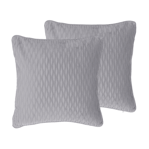 Conjunto de 2 almofadas decorativas MOTARI Veludo 45 x 45 cm Cinzento Padrão geométrico