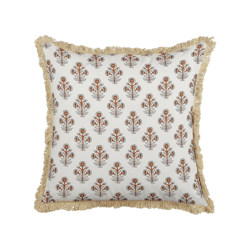 Almofada decorativa OMORIKA Algodão 45 x 45 cm Branco Padrão floral