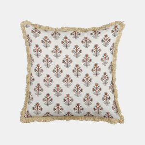 Almofada decorativa OMORIKA Algodão 45 x 45 cm Branco Padrão floral