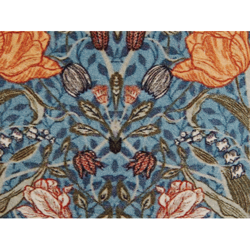 Conjunto de 2 almofadas decorativas MITELLA Veludo 45 x 45 cm Azul Padrão floral