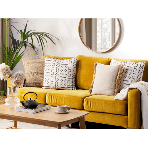 Conjunto de 2 almofadas decorativas MYRICA Algodão 45 x 45 cm Branco Padrão geométrico