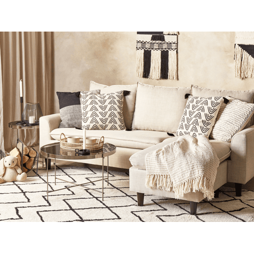 Almofada decorativa MAYS Algodão 45 x 45 cm Branco Padrão geométrico