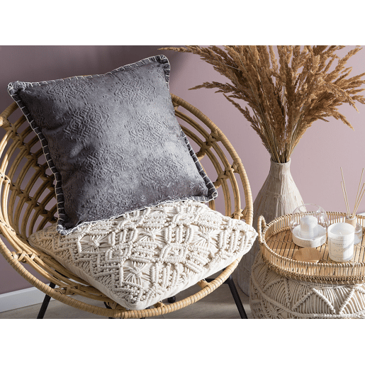 Conjunto de 2 almofadas decorativas MELUR 45 x 45 cm Cinzento Sólido