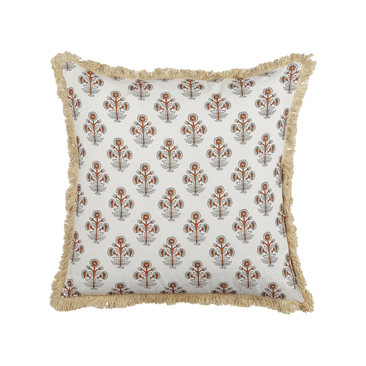 Conjunto de 2 almofadas decorativas OMORIKA Algodão 45 x 45 cm Branco Padrão floral