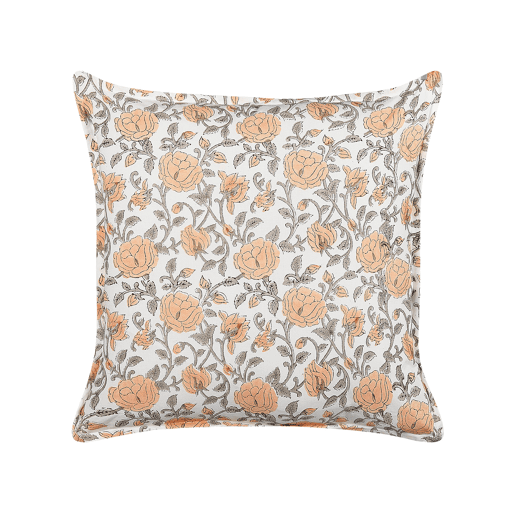 Conjunto de 2 almofadas decorativas MEADIA Algodão 45 x 45 cm Vermelho Padrão floral