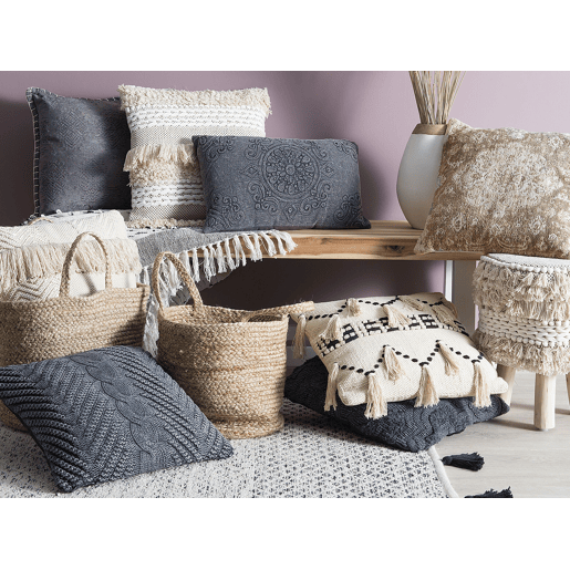 Conjunto de 2 almofadas decorativas MIMISAL Algodão 45 x 45 cm Castanho Padrão oriental