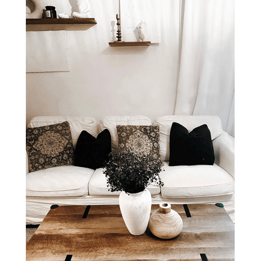 Conjunto de 2 almofadas decorativas MIMISAL Algodão 45 x 45 cm Castanho Padrão oriental