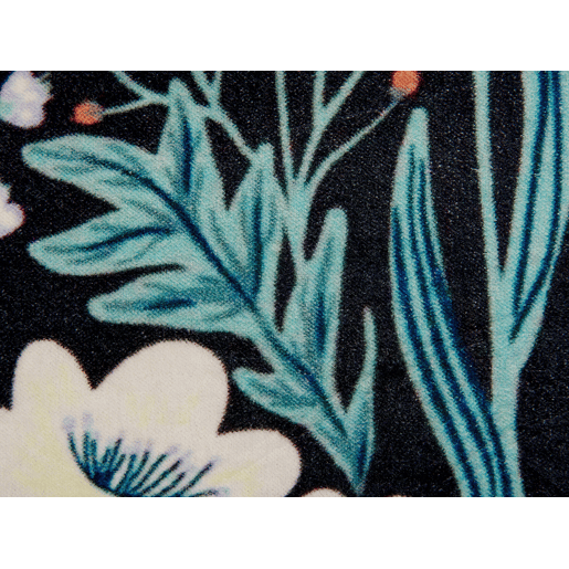 Conjunto de 2 almofadas decorativas OSMUNDA Veludo 45 x 45 cm Preto Padrão floral