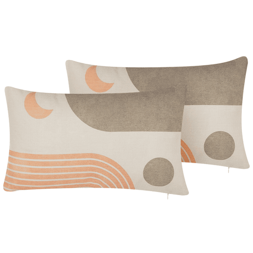 Conjunto de 2 almofadas decorativas MELAMPODIUM 30 x 50 cm Multicolor Padrão abstracto