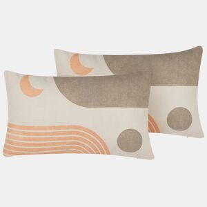 Conjunto de 2 almofadas decorativas MELAMPODIUM 30 x 50 cm Multicolor Padrão abstracto