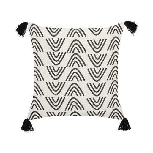 Conjunto de 2 almofadas decorativas MAYS Algodão 45 x 45 cm Branco Padrão geométrico