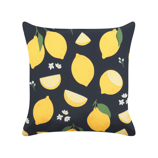 Conjunto de 2 almofadas decorativas CITRUS 45 x 45 cm Preto Padrão de plantas