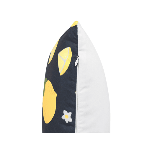 Conjunto de 2 almofadas decorativas CITRUS 45 x 45 cm Preto Padrão de plantas