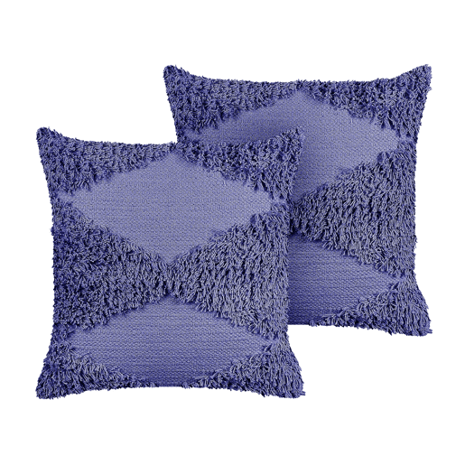 Conjunto de 2 almofadas decorativas RHOEO Algodão 45 x 45 cm Violeta