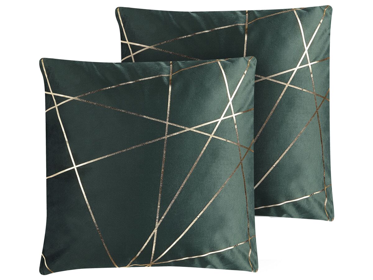Beliani Cojín decorativo PINUS 45x45 Verde Oscuro
