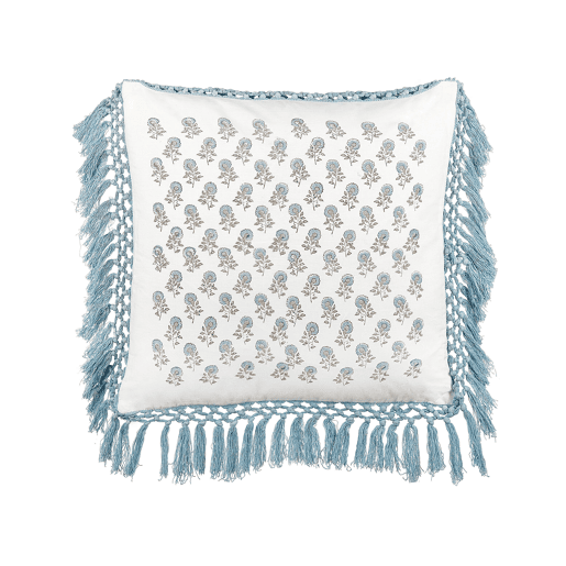 Conjunto de 2 almofadas decorativas PALLIDA Algodão 45 x 45 cm Azul Padrão floral