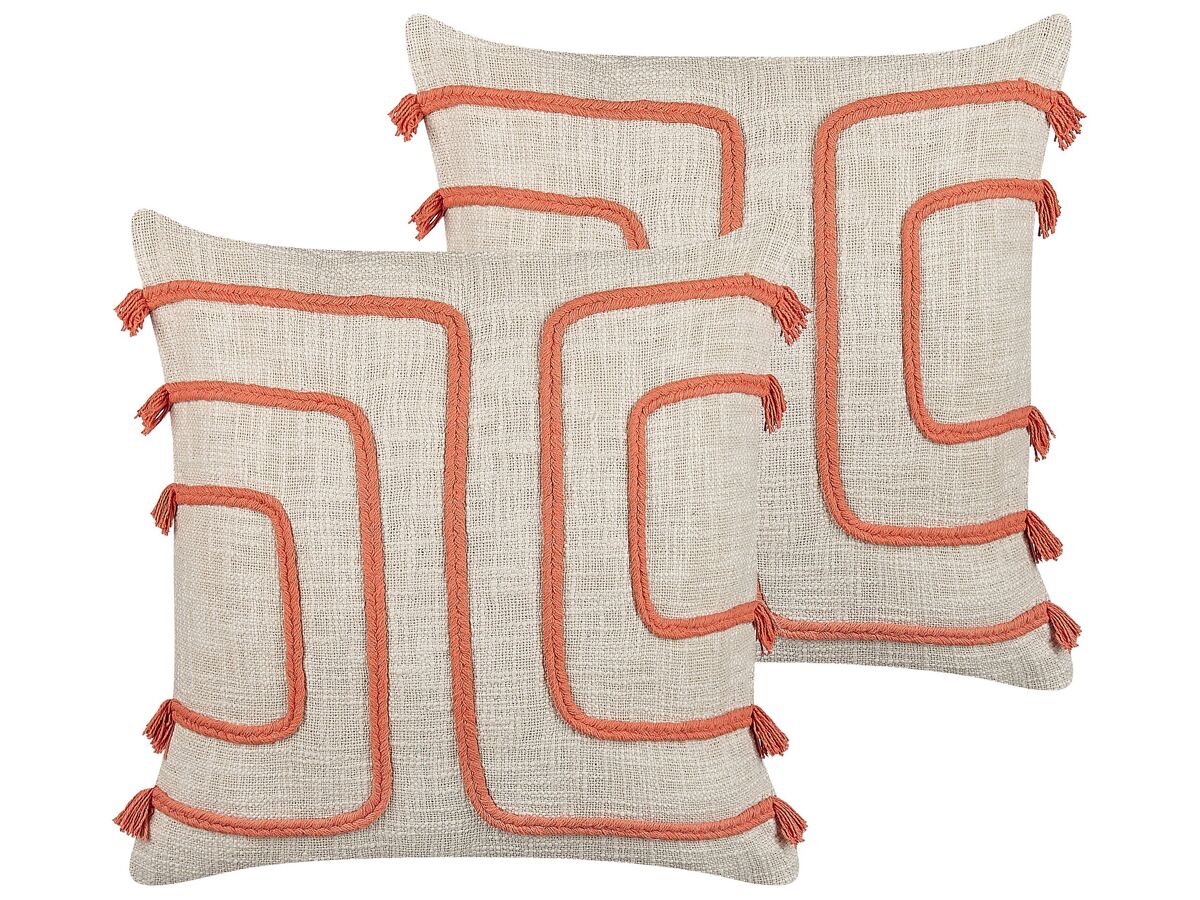 Beliani Cojín decorativo PLEIONE 45x45 Naranja