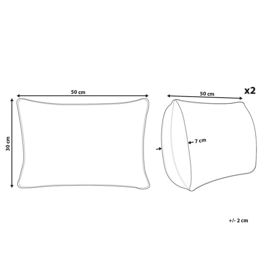 Conjunto de 2 almofadas decorativas PULMONARIA 30 x 50 cm Creme Padrão geométrico