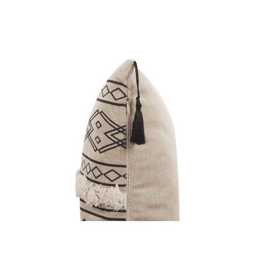 Conjunto de 2 almofadas decorativas PULMONARIA 30 x 50 cm Creme Padrão geométrico