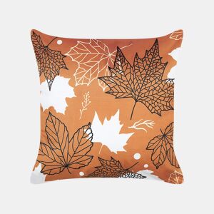 Almofada decorativa POINSETTIA Veludo 45 x 45 cm Laranja Padrão de plantas