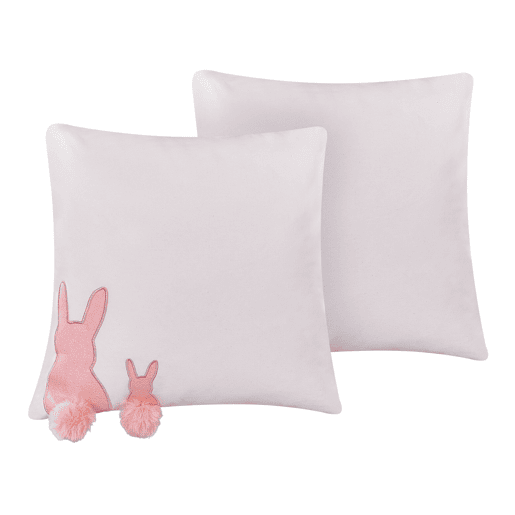 Conjunto de 2 almofadas decorativas PHLOX Algodão 45 x 45 cm Branco