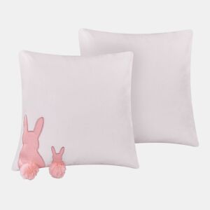 Conjunto de 2 almofadas decorativas PHLOX Algodão 45 x 45 cm Branco