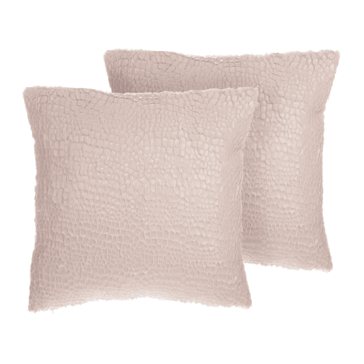 Conjunto de 2 almofadas decorativas PEONY 45 x 45 cm Rosa Sólido