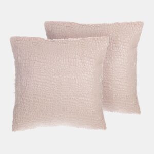 Conjunto de 2 almofadas decorativas PEONY 45 x 45 cm Rosa Sólido