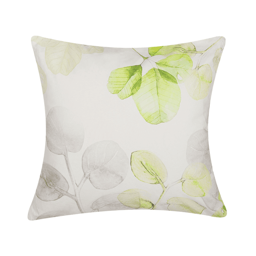 Conjunto de 2 almofadas decorativas PEPEROMIA Algodão 45 x 45 cm Branco Padrão de plantas