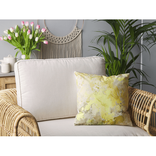 Conjunto de 2 almofadas decorativas PACHIRA Algodão 45 x 45 cm Amarelo Padrão abstracto