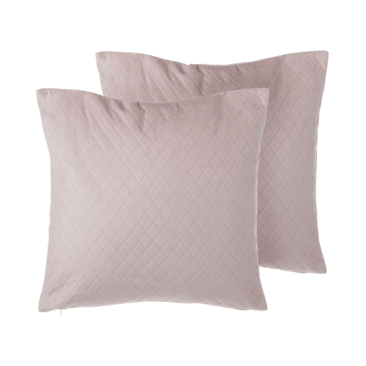 Conjunto de 2 almofadas decorativas PASQUE Veludo 45 x 45 cm Rosa Sólido