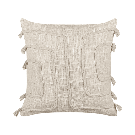 Conjunto de 2 almofadas decorativas PLEIONE Algodão 45 x 45 cm Creme claro Padrão geométrico