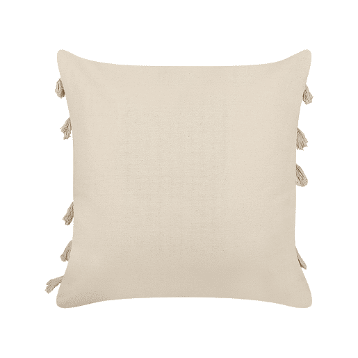 Conjunto de 2 almofadas decorativas PLEIONE Algodão 45 x 45 cm Creme claro Padrão geométrico