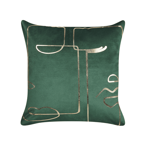 Conjunto de 2 almofadas decorativas PHILODENDRON Veludo 45 x 45 cm Verde esmeralda Padrão abstracto