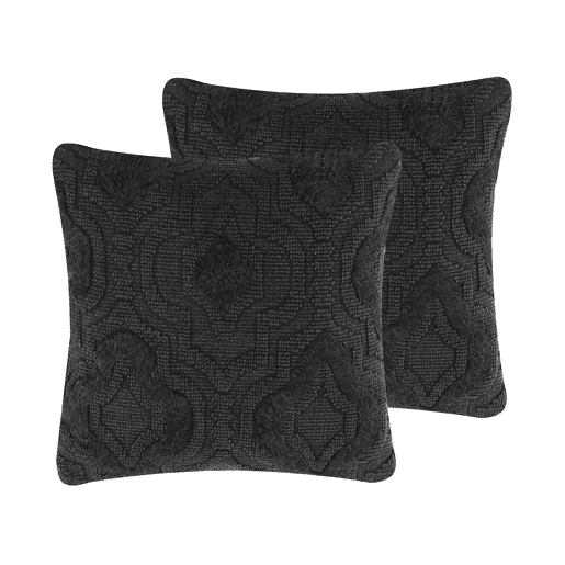 Almofada decorativa PAIKA Algodão 45 x 45 cm Cinzento escuro Ikat