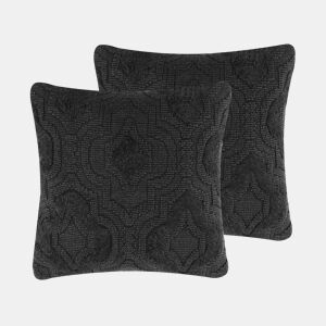 Almofada decorativa PAIKA Algodão 45 x 45 cm Cinzento escuro Ikat