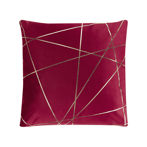 Conjunto de 2 almofadas decorativas PINUS Veludo 45 x 45 cm Vermelho Padrão geométrico