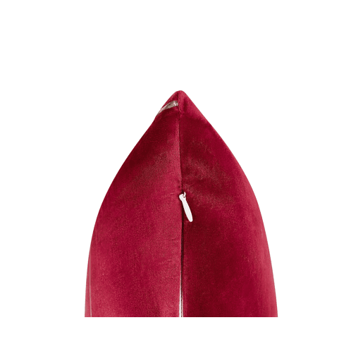 Conjunto de 2 almofadas decorativas PINUS Veludo 45 x 45 cm Vermelho Padrão geométrico
