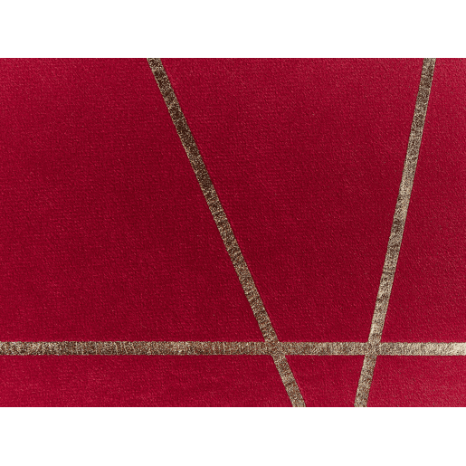 Conjunto de 2 almofadas decorativas PINUS Veludo 45 x 45 cm Vermelho Padrão geométrico
