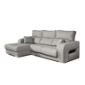 Chaise longue Diamond em tecido antimanchas, chaise à esquerda, cinza, 3 lugares, 284x160x102cm