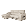 Chaise longue Diamond em tecido antimanchas, bege, com chaise à esquerda, 3 lugares, 284x160x102cm