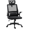 Vinsetto Cadeira de Escritório de Malha Cadeira de Escritório Giratória com Altura e Apoio para a Cabeça Ajustáveis e Apoio para os Braços Estilo Moderno Carga 120 kg para Estúdio 58x61x102-119 cm Preto