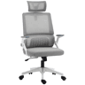 Vinsetto Cadeira de Escritório de Malha Cadeira de Escritório Giratória com Altura e Apoio para a Cabeça Ajustáveis e Apoio para os Braços Estilo Moderno Carga 120 kg para Estúdio 58x61x102-119 cm Cinza